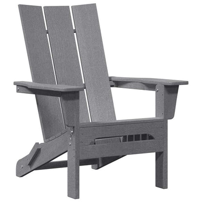 Folding Adirondack Chair Light Grey 74.5 x 80.5 x 90cm HDPE