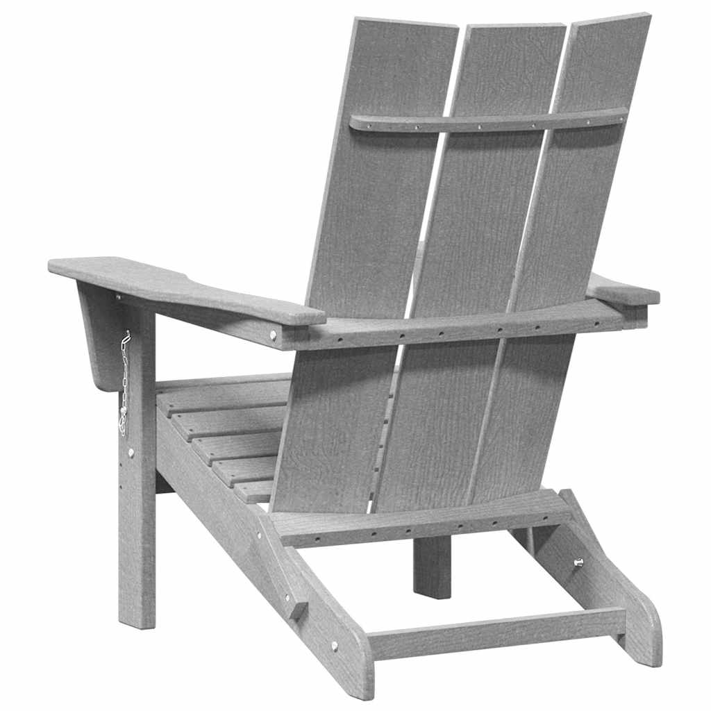 Folding Adirondack Chair Light Grey 74.5 x 80.5 x 90cm HDPE