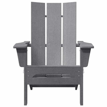 Folding Adirondack Chair Light Grey 74.5 x 80.5 x 90cm HDPE
