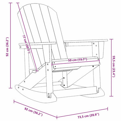 Adirondack Rocking Chair White 73.5 x 92 x 90cm HDPE