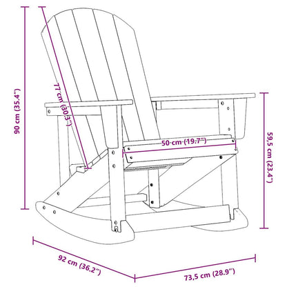 Adirondack Rocking Chair Black 73.5 x 92 x 90cm HDPE