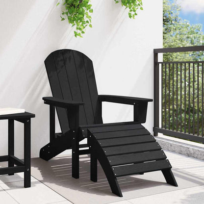 Adirondack Chair with Cushion Black 74 x 82 x 92cm HDPE
