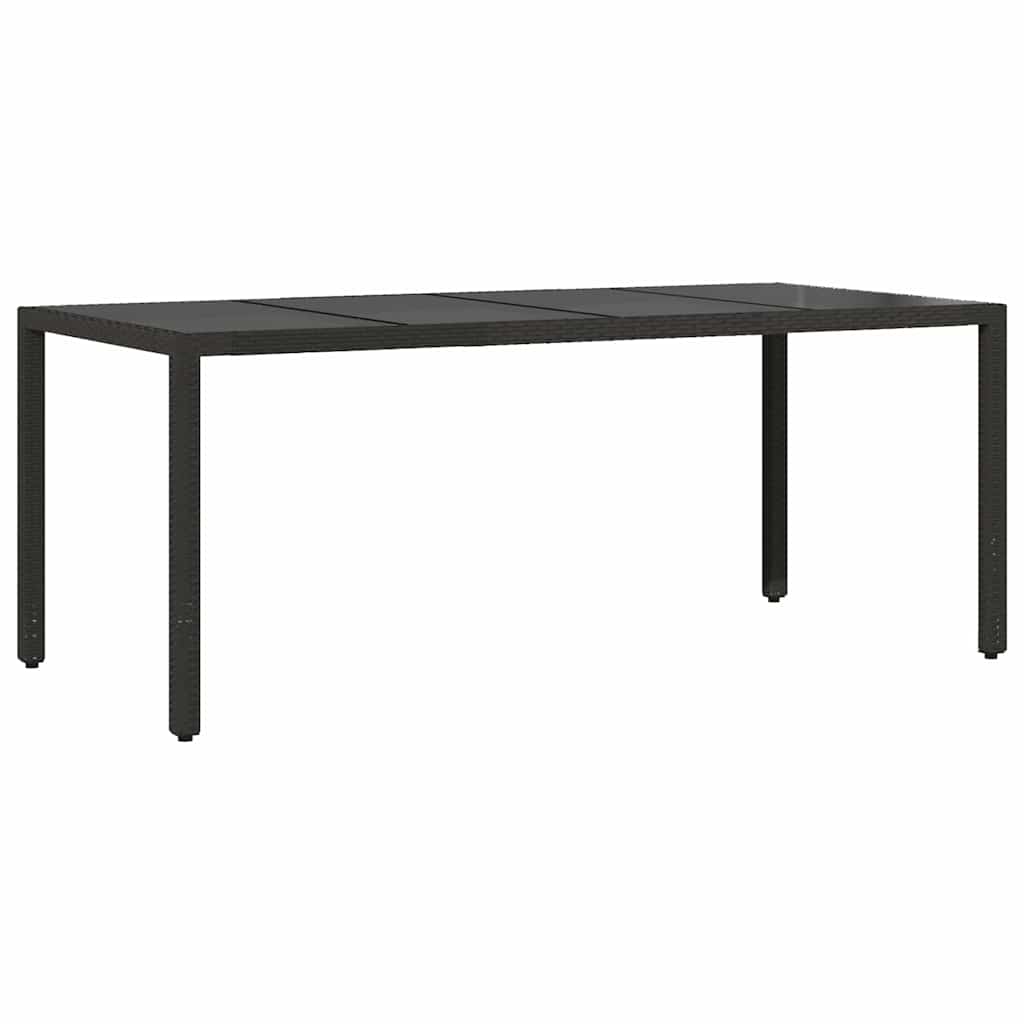 Garden Dining Set 7 pcs Black Poly rattan