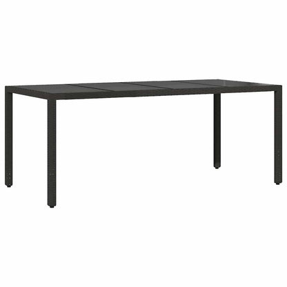 Garden Dining Set 7 pcs Black Poly rattan