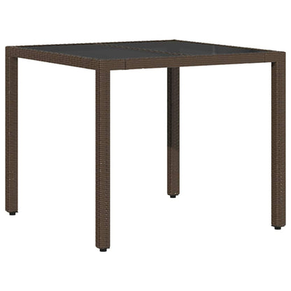 Garden Dining Set 3 pcs Brown Poly rattan