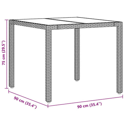 Garden Dining Set 3 pcs Brown Poly rattan