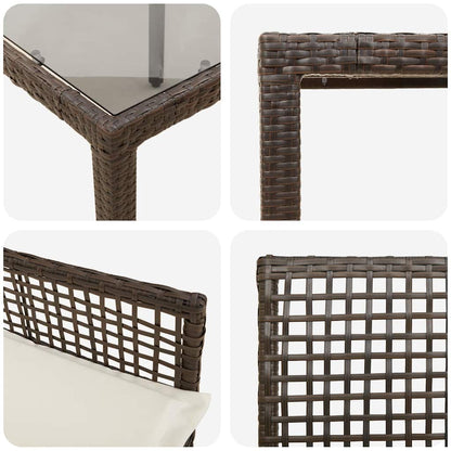 Garden Dining Set 5 pcs Brown Poly rattan