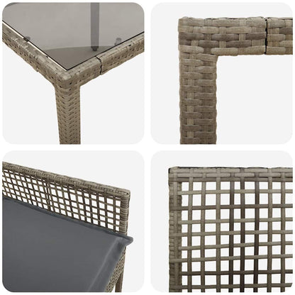 Garden Dining Set 5 pcs Grey Poly rattan