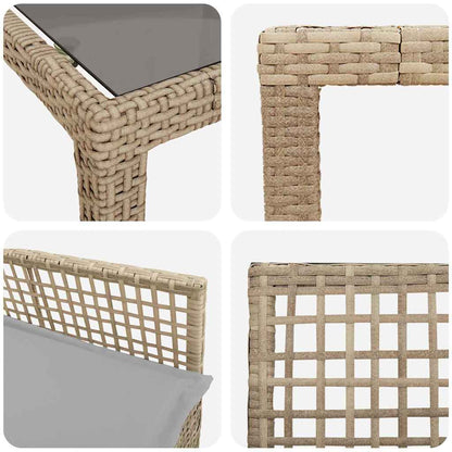 Garden Dining Set 11 pcs Beige Poly rattan