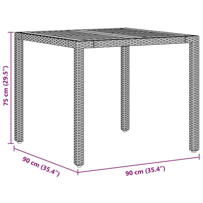 Garden Dining Set 3 pcs Black Poly rattan