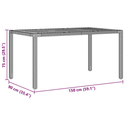 Garden Dining Set 7 pcs Black Poly rattan