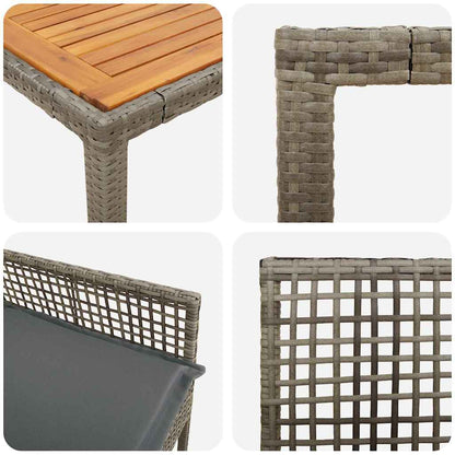Garden Dining Set 7 pcs Grey Poly rattan