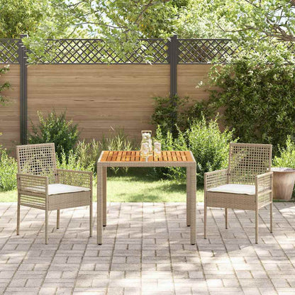 Garden Dining Set 3 pcs Beige Poly rattan