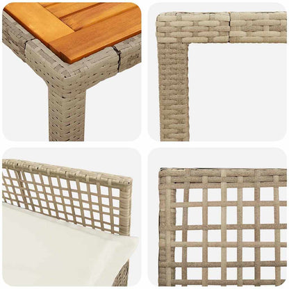 Garden Dining Set 5 pcs Beige Poly rattan