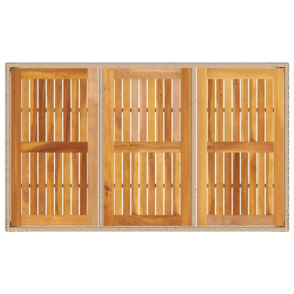 Garden Dining Set 7 pcs Beige Poly rattan