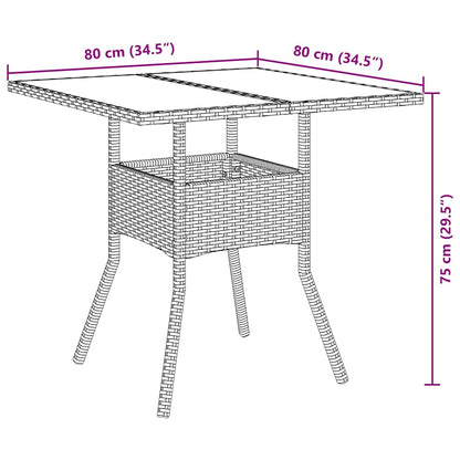 Garden Dining Set 3 pcs Black Poly rattan