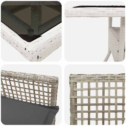 Garden Dining Set 3 pcs Grey Poly rattan