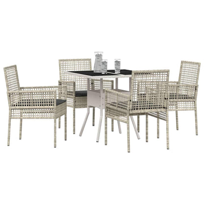 Garden Dining Set 5 pcs Grey Poly rattan