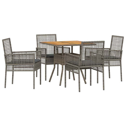 Garden Dining Set 5 pcs Grey Poly rattan