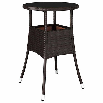 Garden Dining Set 3 pcs Brown Poly rattan