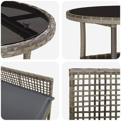 Garden Dining Set 5 pcs Grey Poly rattan
