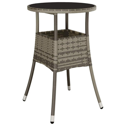Garden Dining Set 5 pcs Grey Poly rattan