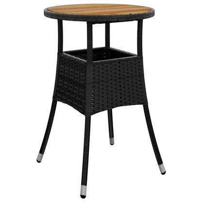 Garden Dining Set 5 pcs Black Poly rattan