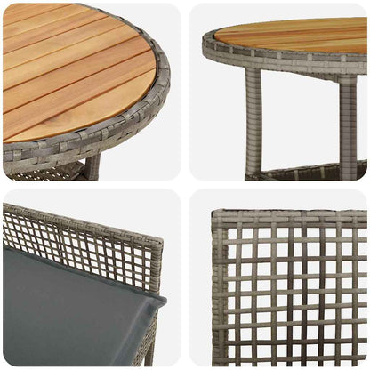 Garden Dining Set 5 pcs Grey Poly rattan