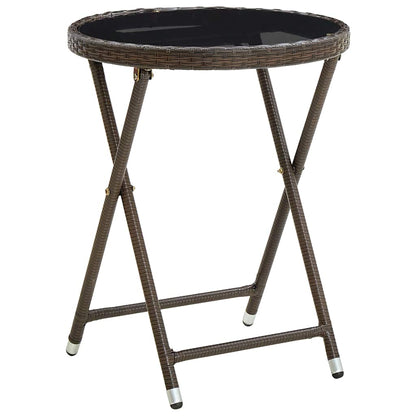 Garden Bistro Set 3 pcs Brown Poly rattan