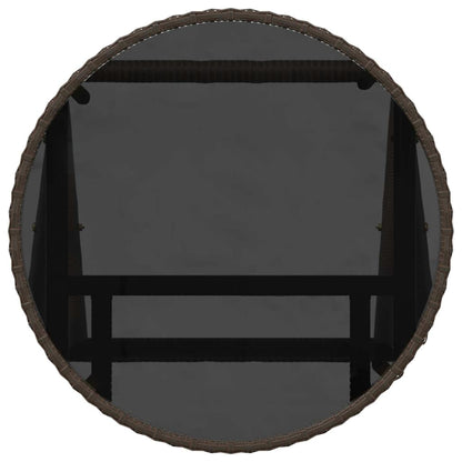 Garden Bistro Set 3 pcs Brown Poly rattan