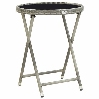 Garden Bistro Set 3 pcs Grey Poly rattan
