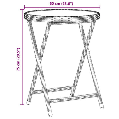 Garden Bistro Set 3 pcs Grey Poly rattan