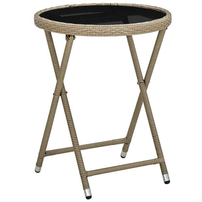 Garden Bistro Set 3 pcs Beige Poly rattan