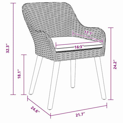 Garden Chair 2 pcs Beige 55 x 62.5 x 82cm Poly Rattan
