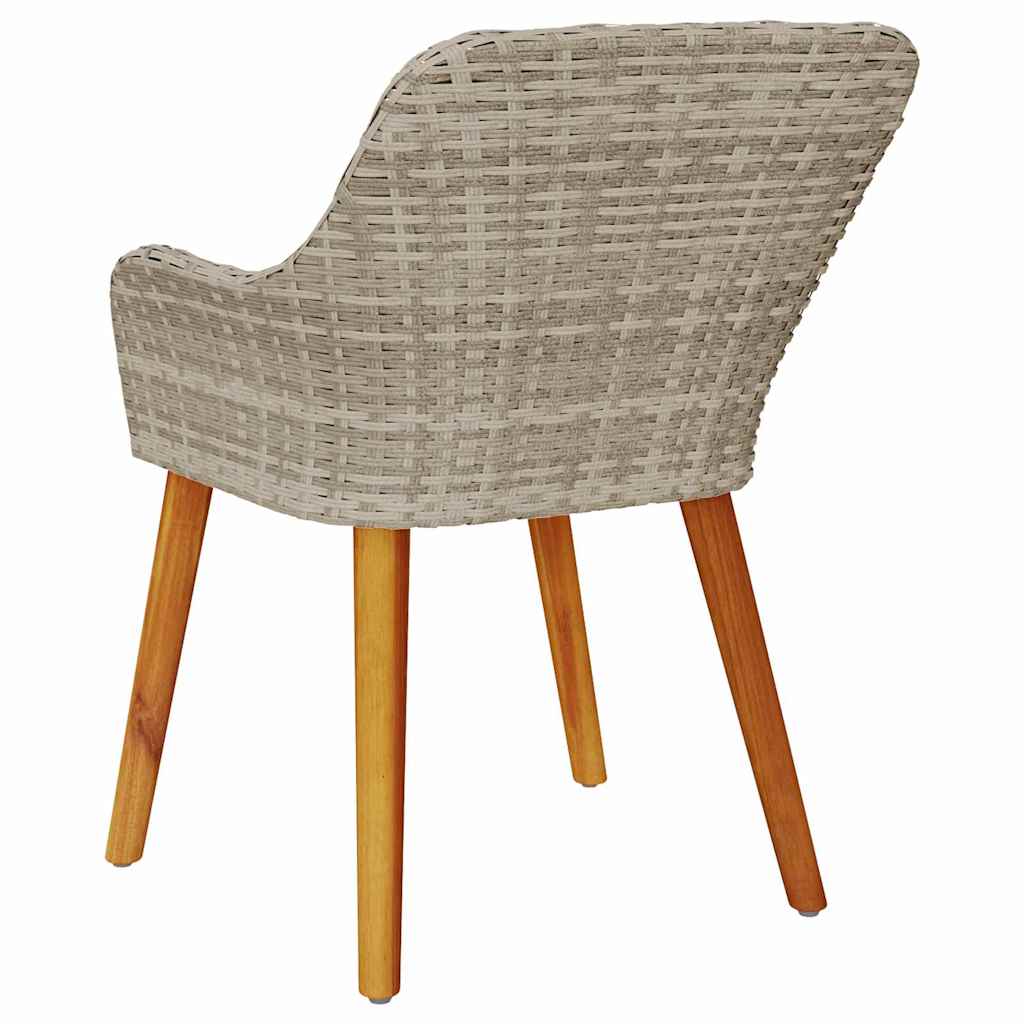 Garden Chair 2 pcs Light Grey 55 x 62.5 x 82cm Poly Rattan