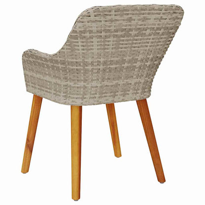 Garden Chair 2 pcs Light Grey 55 x 62.5 x 82cm Poly Rattan