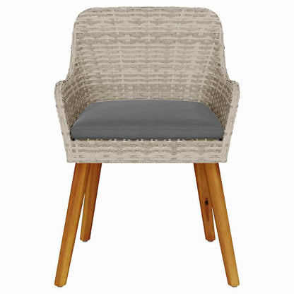 Garden Chair 2 pcs Light Grey 55 x 62.5 x 82cm Poly Rattan