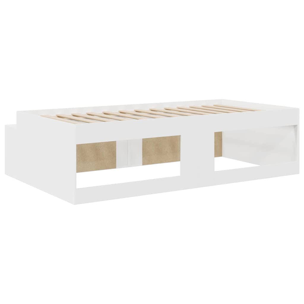 Bed Frame with Drawer White 100 x 200 cm Engineered Wood