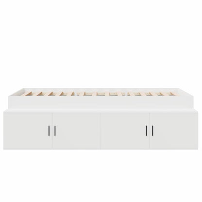 Bed Frame with Drawer White 100 x 200 cm Engineered Wood