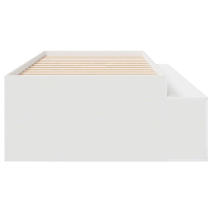 Bed Frame with Drawer White 100 x 200 cm Engineered Wood