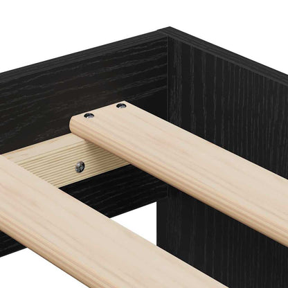 Bed Frame with Drawer Black Oak 100 x 200 cm Engineered Wood