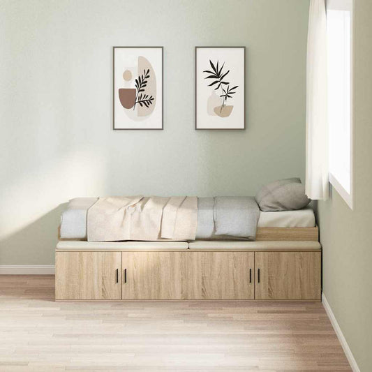 Bed Frame with Drawer Sonoma Oak 100 x 200 cm Engineered Wood