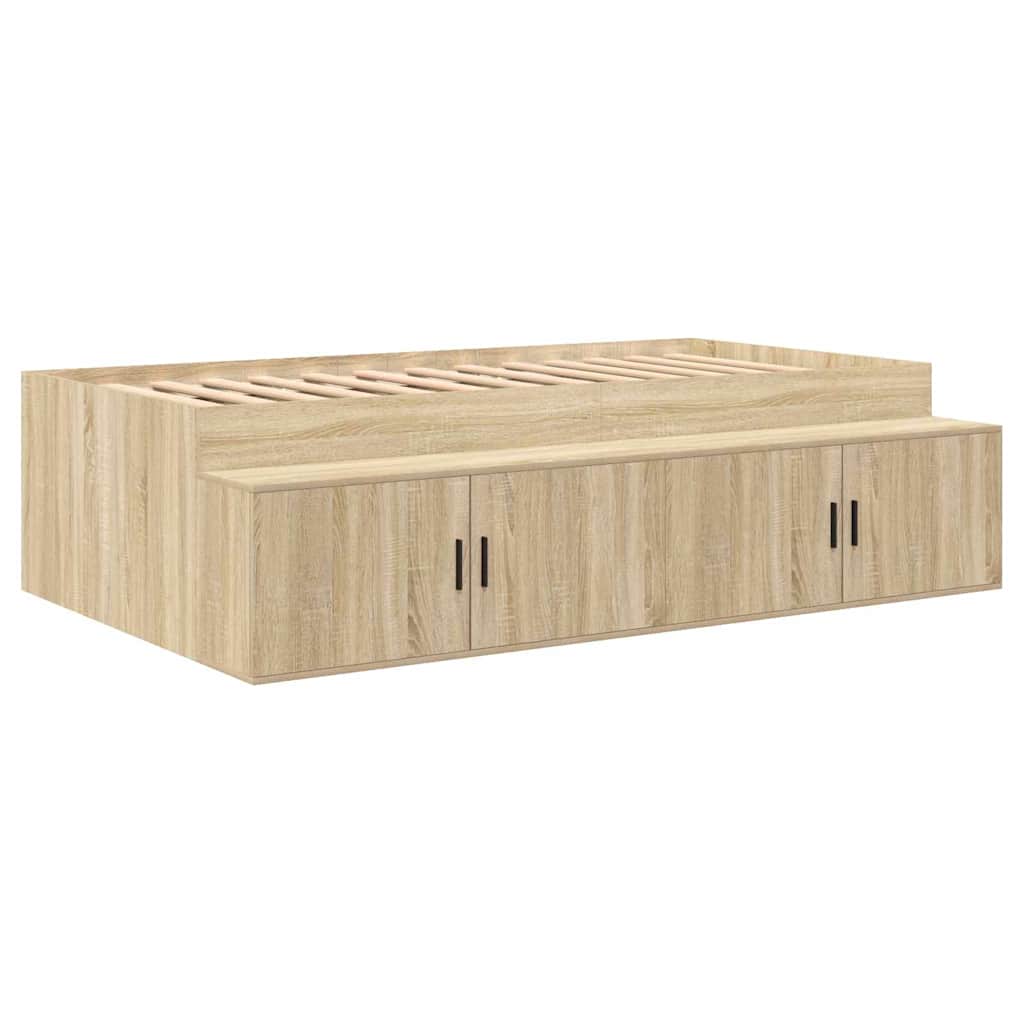 Bed Frame with Drawer Sonoma Oak 100 x 200 cm Engineered Wood