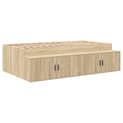 Bed Frame with Drawer Sonoma Oak 100 x 200 cm Engineered Wood