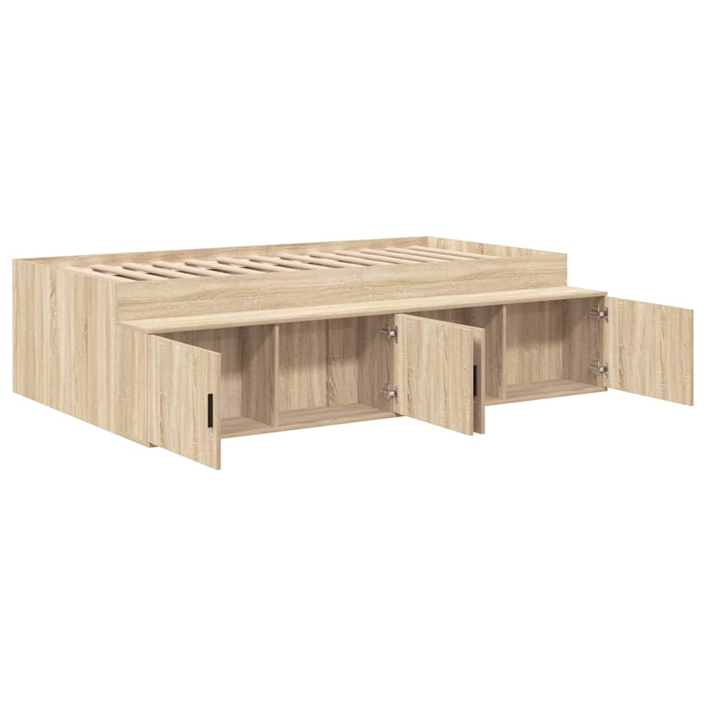 Bed Frame with Drawer Sonoma Oak 100 x 200 cm Engineered Wood