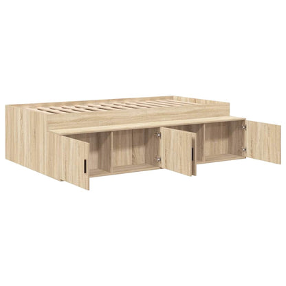 Bed Frame with Drawer Sonoma Oak 100 x 200 cm Engineered Wood