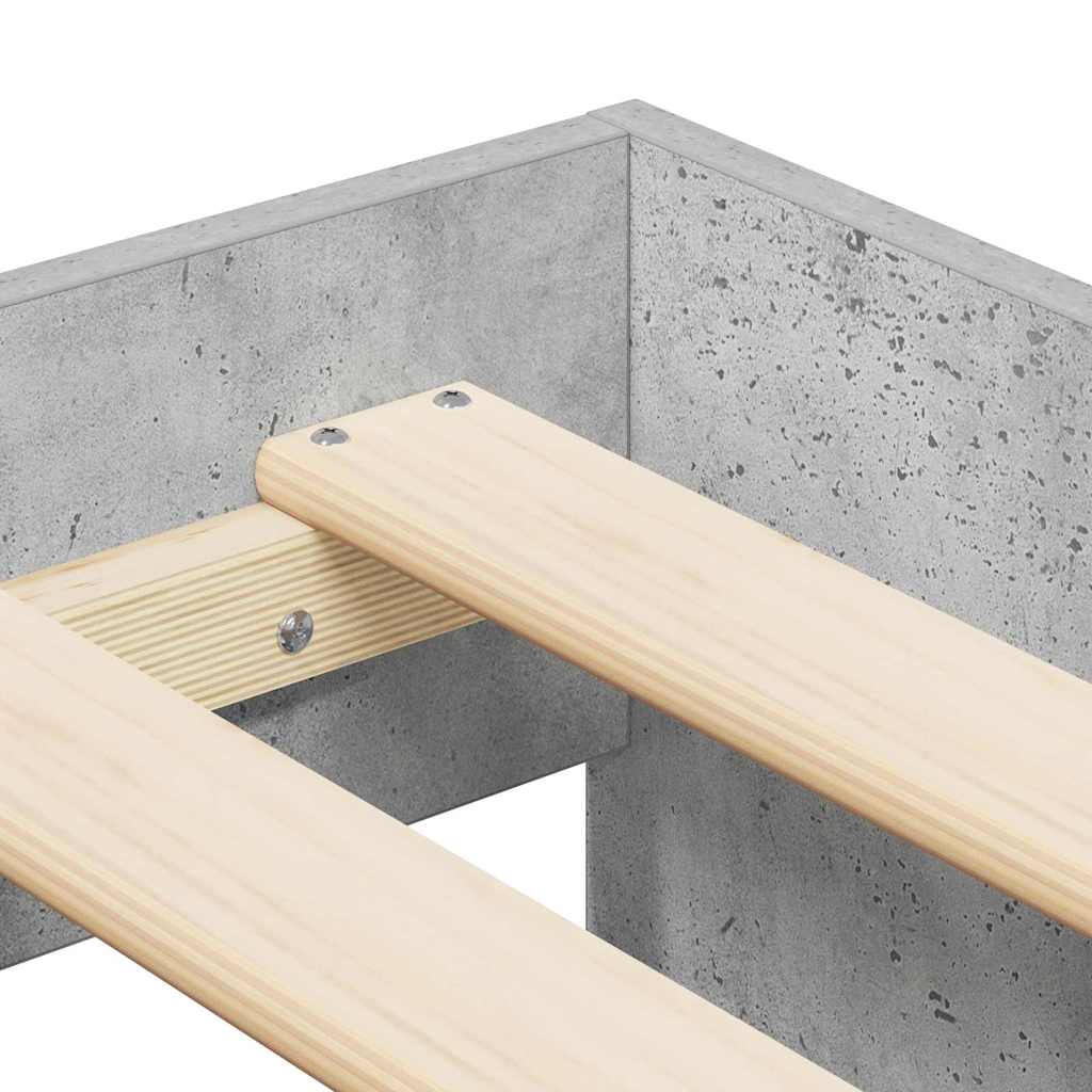 Bed Frame Concrete Grey 100 x 200 cm Engineered Wood