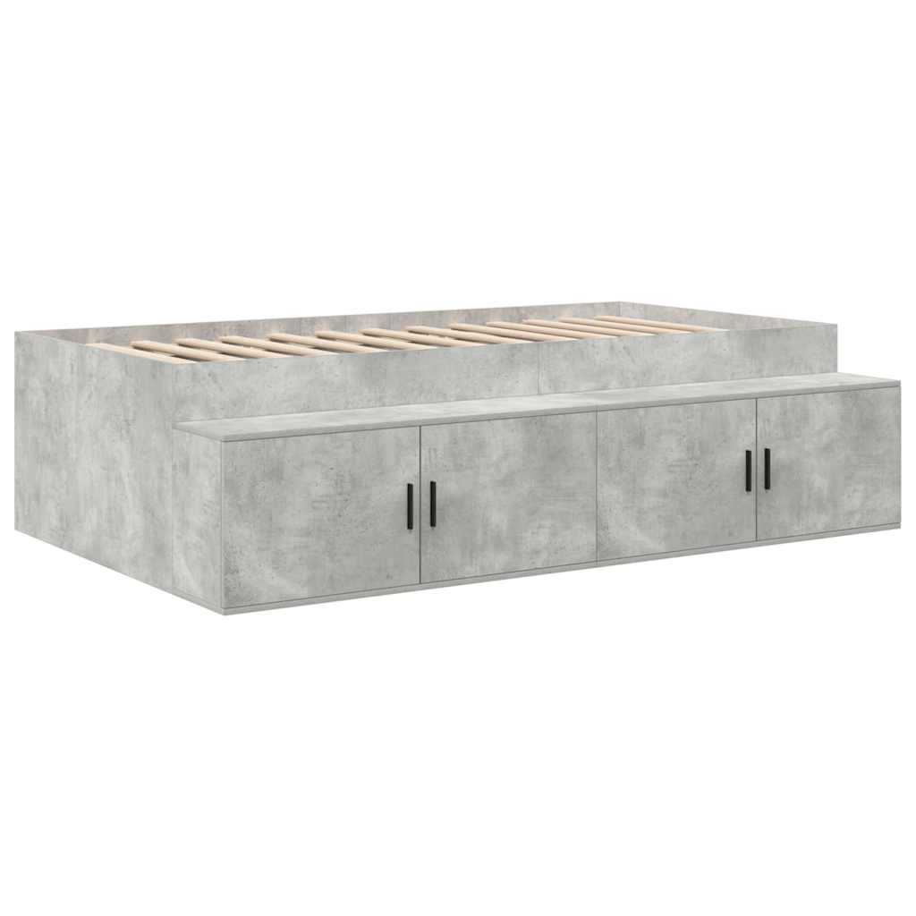 Bed Frame Concrete Grey 100 x 200 cm Engineered Wood