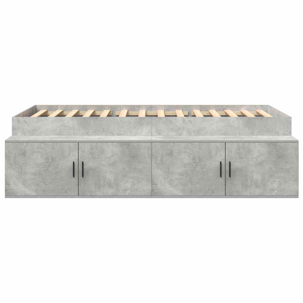 Bed Frame Concrete Grey 100 x 200 cm Engineered Wood
