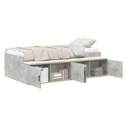 Bed Frame Concrete Grey 100 x 200 cm Engineered Wood